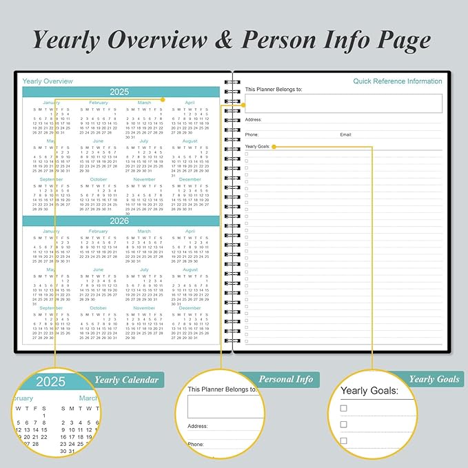 2025-2026 Planner - 17 Months Weekly & Monthly Planner from August 2025 - December 2026, Academic Planner 2025-2026 with Elastic Closure, Inner Pocket, 8.5" x 11", Black