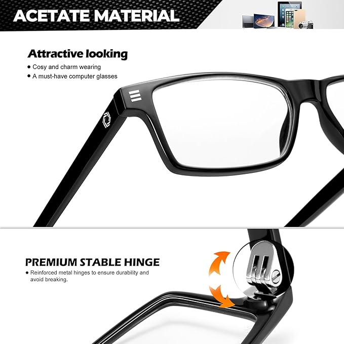 ANYLUV Blue Light Glasses Men Woman, Blue Light Blocking Glasses for Computer Gaming, Eye Strain Relief Eye Protection