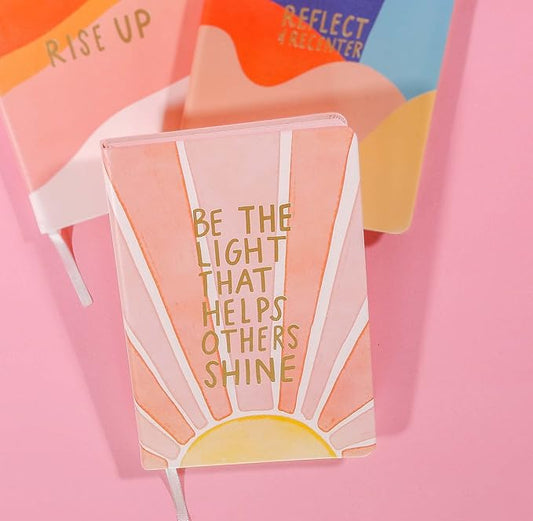 Thimblepress Lined Journal Notebook, Flexi-Cover, Be The Light, 256 Ruled Pages, Gilded Edge Paper, Ribbon Bookmark, 5.75-x-8.25 inches