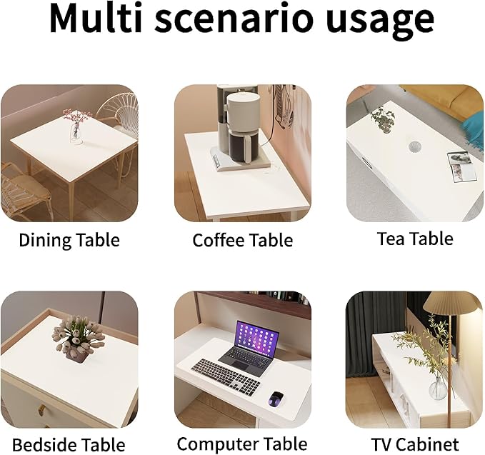 Leather Desk Mat,1.8mm Thick,12x60 Inch Desk Cover,Desk Protector Mat,Dresser Cover Top,Vanity Protector Mat,Vanity Cover,Vanity Cover Top Protector(White+White,12×60)