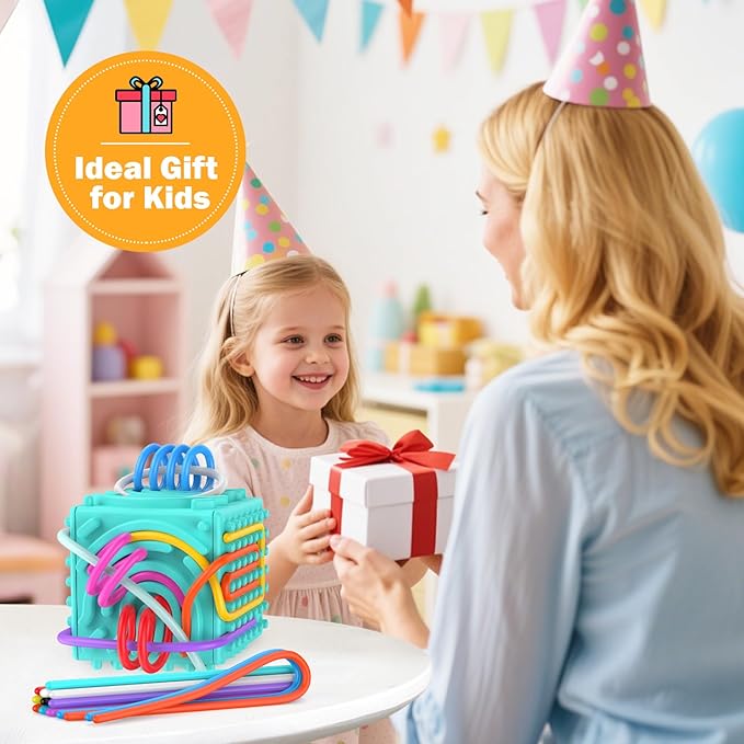 3D Upgraded Silicone Sensory Board with Built-in Storage – Fidget Travel Toys for Kids & Toddler, ADHD Autism Anxiety Relief Items (Blue)