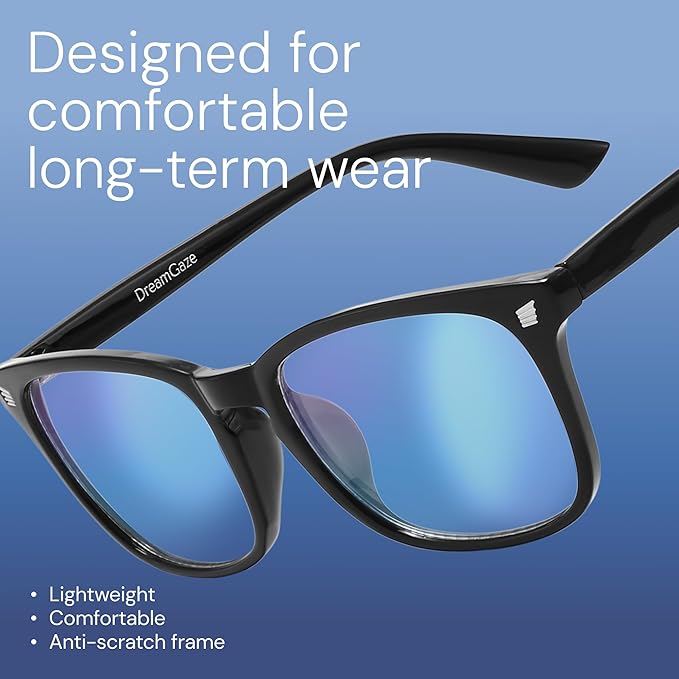 DreamGaze 99.9% Blue Light Blocking Glasses for Better Sleep - Anti Blue Light Glasses Men - Premium Computer Gaming Glasses