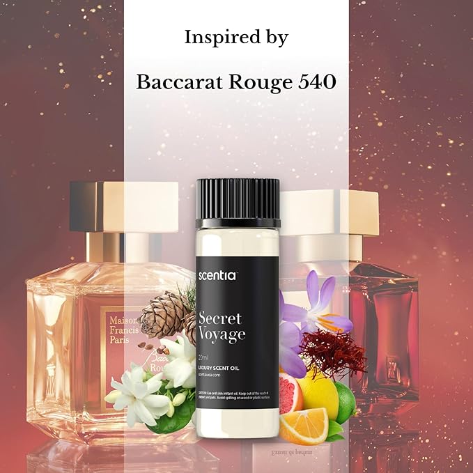 Hotel Diffuser Oil Inspired by The Baccarat Hotel Scent - 20 mL 0.67 fl oz - Essential Oil Blend of Cedar &Jasmine for Aromatherapy & humidifiers - Secret Voyage, Graduation Gift