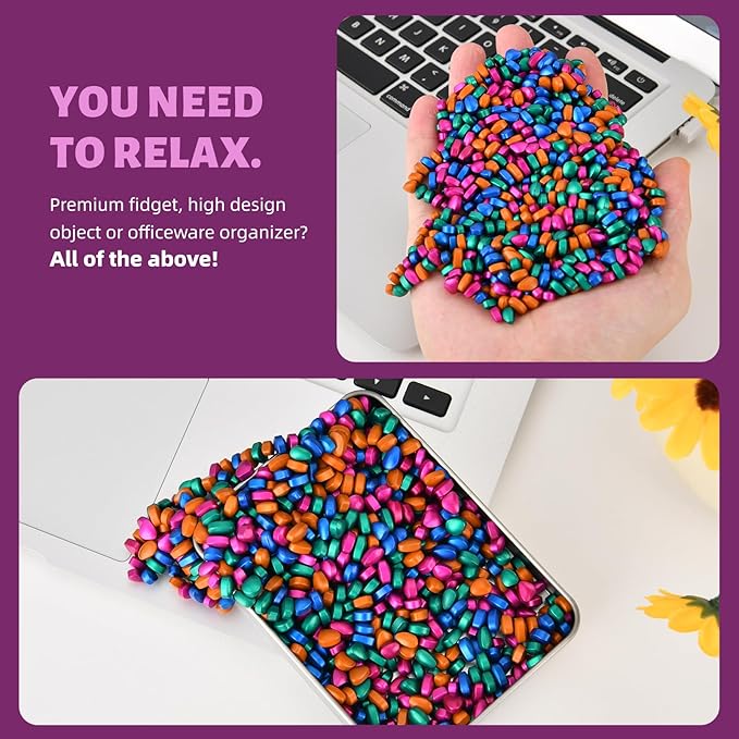 Magnetic Putty Stones,Multicolor More Than 600 Weak Magnetic Smooth Ferrite Pebbles, Magnet Rock Desk Toys and Time-Killer for Adults