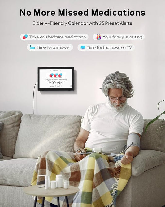 10.1" Large Digital Clock with Date and Day for Elderly, Remote Control Digital Calendar with 12 Themes, Auto Dimming, 23 Customizable Schedules, AutoDST, Indoor Temperature & Humidity, Wall Mounted