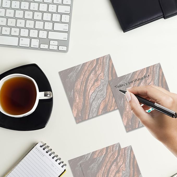 Sticky Notes 3x3 Inches, 2 Pads Cute Colorful Self-Stick Note Pads, Easy to Post for Home, Office and Daily Life Organization Luxury Tree Pattern