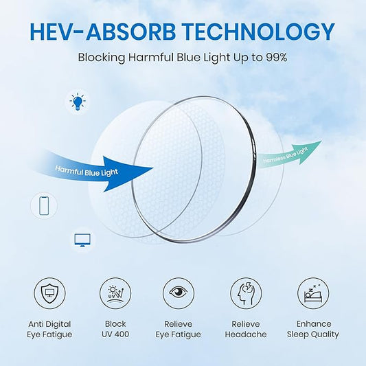 Cyxus Blue Light Glasses for Men Women Reduce Eye Strain UV Blocking for Computer Screen 8082