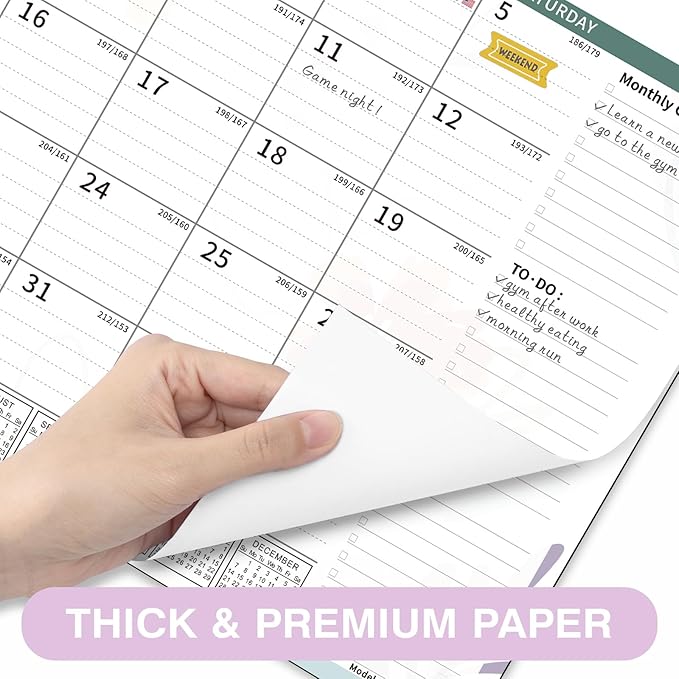 Ospelelf Desk Calendar 2025-2026, Magnetic Fridge Wall Calendar, 18 Month Monthly Large 17" X 12" Calendar Planner with Plastic Cover, July 2025 to December 2026 Floral