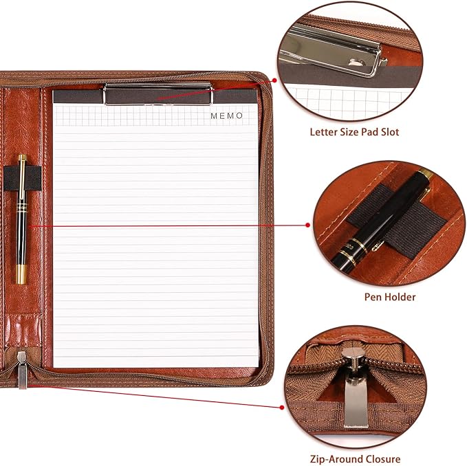 Men Leather Portfolio Women, Personalized Padfolio for Employee, Thank You Colleague Portfolio, Thank You Employee, Padfolio for Work Organization Thank You Colleagues, Christmas Thank You Gift Staff