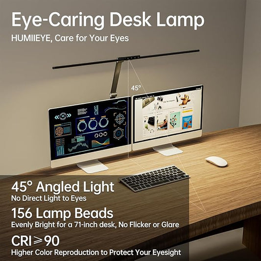 LED Desk Lamp for Home Office, 24W Eye-Caring Reading Light with Clamp, USB Charging Port, 7 Brightness 5 Color Mode, Memory Function, Auto-Off Timer, Swing Arm Architect Table Lamp for Study
