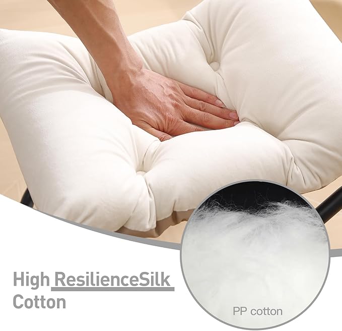 LITA Folding Upholstered Footrest Stool with Straight & Square Shape, Beige