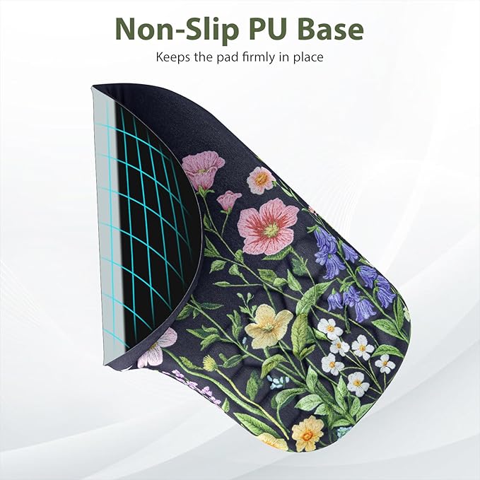 3 in 1 Ergonomic Mousepad with Wrist Rest, Gaming Keyboard Mouse Pad with Wrist Support Non-Slip Base Massage Design, Pain Relief (Butterfly)