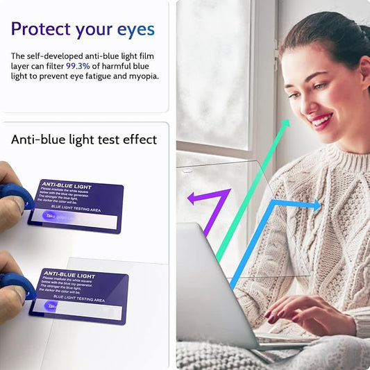 3-Pack Anti Blue Light Screen Protector for MacBook Air 13 Inch(2018-2021,M1)&MacBook Pro 13In(2016-2022,M1,M2), 13.3" Mac Laptop Glare Filter Uv Blocker Shield Cover Eye Protection Film