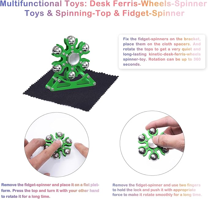 Desk-Fidget-Toys for Ferris-Wheels-Spinner: Metal Kinetic-Spinner 4mins, Cool-Gadgets for Kid Children Teen Adult EDC-Toy, ADHD Tools Cool-Stuff Stress Relief for Office Home School Christmas