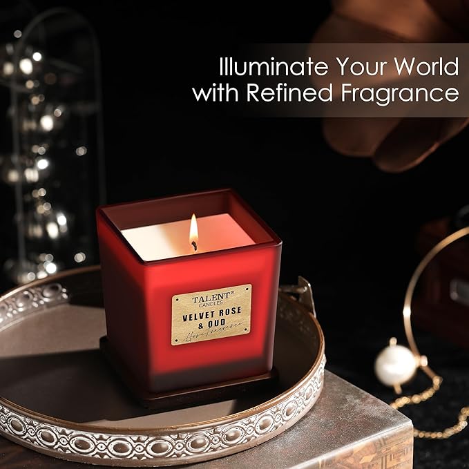 Scented Soy Candles, Deluxe Noble Aromatherapy Candles, Velvet Rose & Oud, Candles for Home Scented, 7.05oz