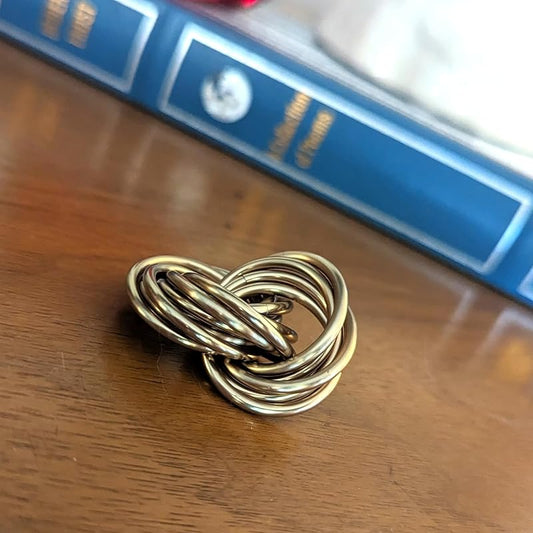 Möbii Fidget Ball (Solid Color): Quiet Mobius ADHD Anxiety Stim Stress Relief Toy Tool for Home Travel Office or Desk (Medium, Half, Champagne)