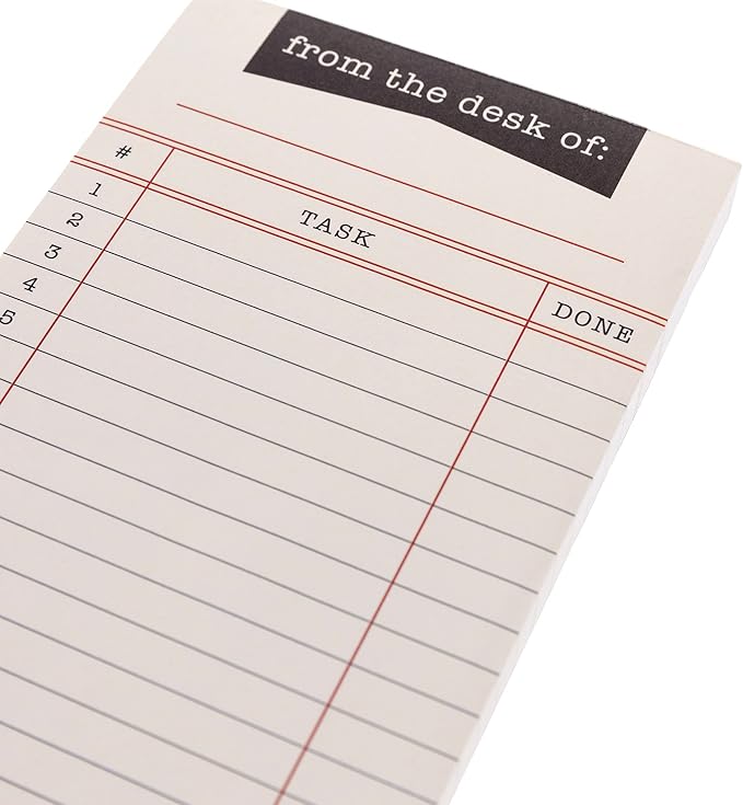 Graphique Library Card Magnetic Notepad | 100 Tear-Away Sheets | Grocery, Shopping, To-Do List | Magnetic Writing Pad for Fridge, Kitchen, Office | Lined Paper | Great Gift | 4” x 9.25”