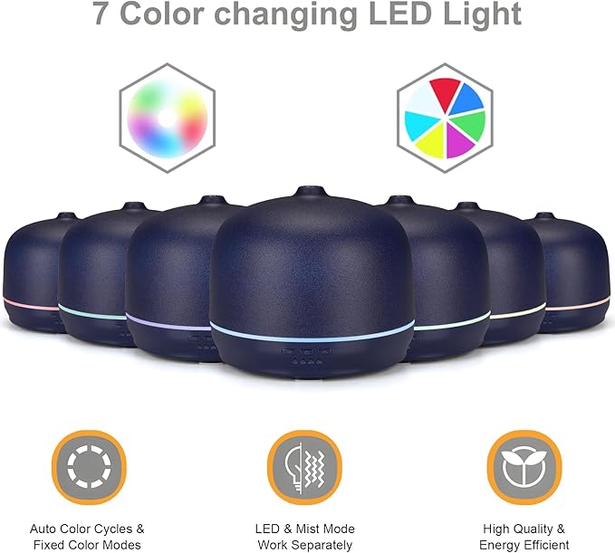 Ceramic Essential Oil Diffusers for Home Large Room, 500ml Aromatherapy Scent Air Diffuser Bedroom Ultrasonic Aroma Defusers with Timed -Green