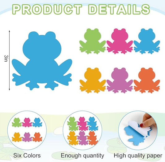 24 Packs Frog Sticky Notes 6 Colors Animal Memo Pads Colorful Summer Reminder Notes for Annotating Office Classroom Study, 480 Sheets