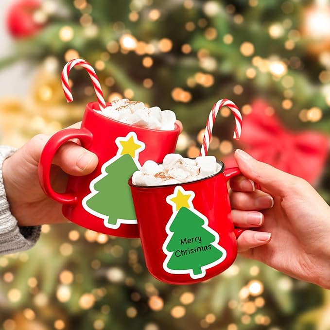 24 Packs Christmas Tree Sticky Notes Gradient Green Memo Pads 6 Colors 3 x 2 Inch Reminder Notepad for Xmas Winter Annotating Office Classroom, 480 Sheets