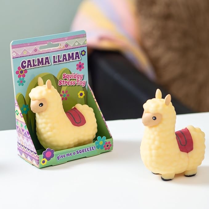 Boxer Gifts Calma Llama Stress Relief Toy | Unique Stress Balls for Adults & Teenagers - Animal Squishy Fidget Toys for Anxiety - Cool Desk Accessories | Cute Stocking Stuffer Llama Gifts