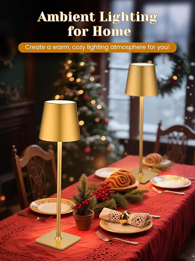 Cordless Table Lamps Set of 2,6000mAh Battery Operated Lamp,Dimmable+3 Colors Rechargeable Lamps Cordless Lamp,Portable & Wireless Table Light for Kitchen/Bedroom/Bathroom/Living Room/Outdoor