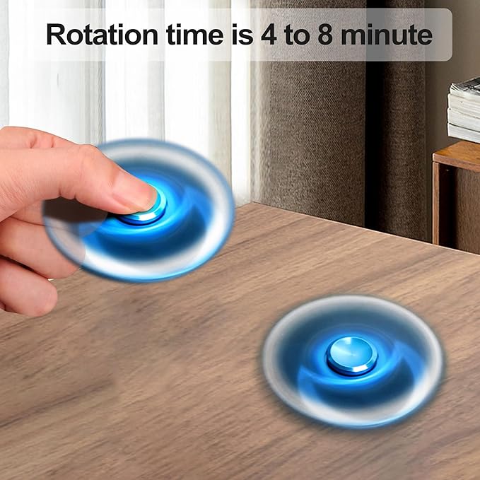 Fidget Spinners Toy, Metal Stainless Steel Bearing High Speed 4-8 Min Spins, EDC ADHD Stress Anxiety Relieves Reducer Fidgets Finger Toys, Spinner Toys for Kids and Adults (Blue)