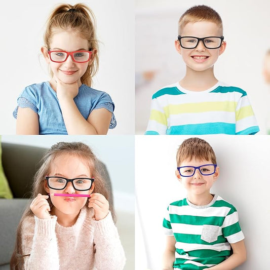 BiBiBear Toddler/Kids/Teens Glasses - Unbreakable TR90 Frame, 180° Flexible, Lightweight & Safe Glasses for Kids Age 2-15