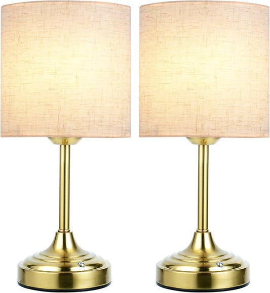 Wireless Lamp, 2-Pack, 8000mAh, Dimmable, 2700K, Touch Control, Portable, Small, LED, Rechargeable Table, Rechargeable, Cordless, Desk Lamp, Kitchen Lamp, Fabric Shade, for Dining Room, Living Room