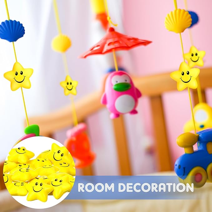 Kasyat 100 Pcs Star Smile Face Stress Balls Bulk 2.2 Inch Mini Foam Smile Ball Yellow Small Stress Relief Toy for School Reward Student Prizes Birthday Party Favor