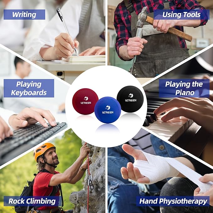 Stress Ball, Tri-Density Stress Balls for Adults & Grip Strengthening, Squeeze Balls for Hand Therapy, Squishy Stress Ball, Hand Strengthener Ball, Hand Balls for Therapy