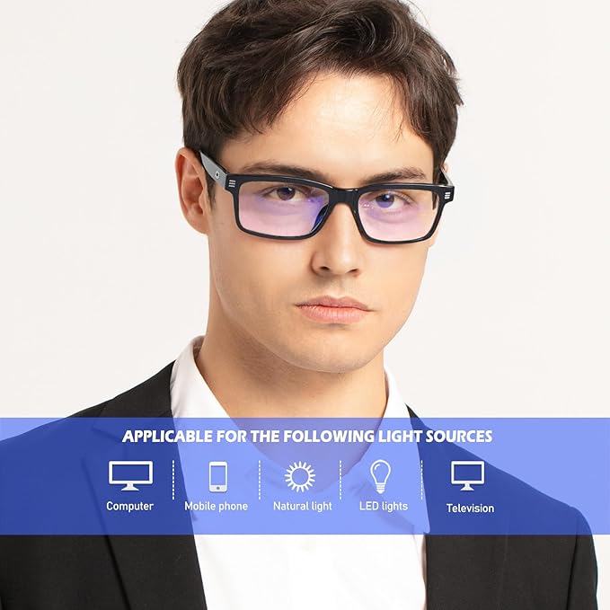 ANYLUV Blue Light Glasses Men Woman, Blue Light Blocking Glasses for Computer Gaming, Eye Strain Relief Eye Protection