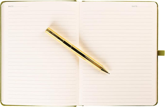 Graphique Typewriter Lined Journal Plus Pen Luxe Collection, Hardcover Diary Notebook for Writing, Gold Foil Embossing, 160 Pages, 6” x 8”