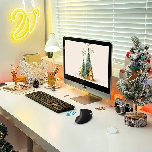 ASOYIOL Ergonomic Mouse Wireless,Vertical Mouse Ergo with USB Receiver 6 Buttons 800/1200/1600 Adjustable DPI Computer Mice for Laptop PC(Right Hand,Black)