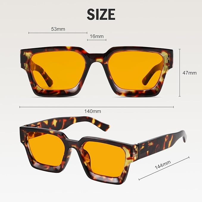 Trendy Amber Blue Light Blocking Glasses Orange Lens for Better Sleep,Computer Eye Strain Men Women Gaming Glasses