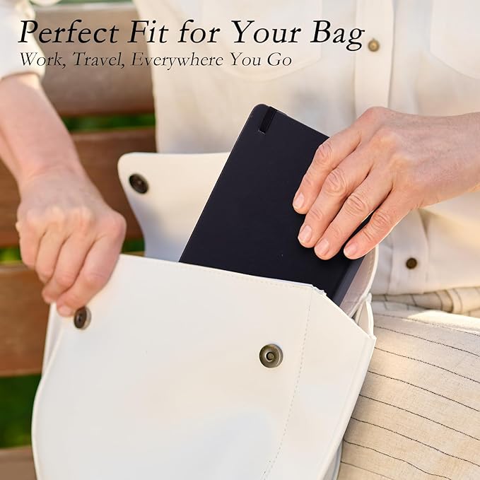 deli 6-Pack Black Lined Journal Notebook, 160 Pages Hardcover Writing Notebook, A5 (5.5"x8.2") College Ruled Notebook for Office, School, Work Notes