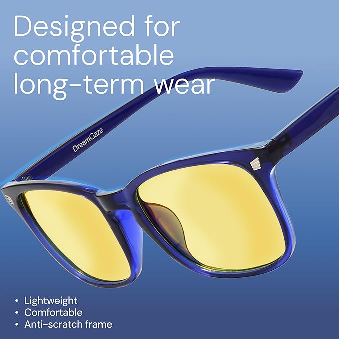 DreamGaze 99.9% Blue Light Blocking Glasses for Better Sleep - Anti Blue Light Glasses Men - Premium Computer Gaming Glasses
