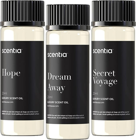 Perfume-Inspired Essential Oil Set – 3×20ml Diffuser Oils with Floral & Woody Notes | Designer Fragrance Blends for Home, Spa & Aromatherapy