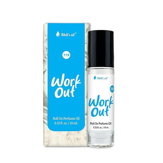 Well's Oil Roll-On Perfume Oil (Work Out) | Woody Herbal Notes | Long-Lasting | Paraben-Free | 0.33 Fl Oz / 10 ml
