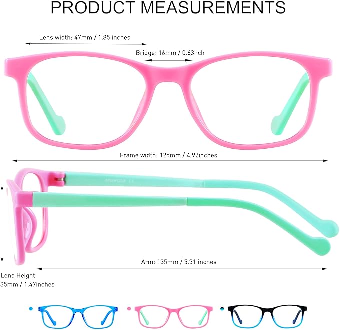ANDWOOD Blue Light Glasses Kids Girls Boys Computer Gaming Anti Blue Ray Polarized sunglasses Age3-12