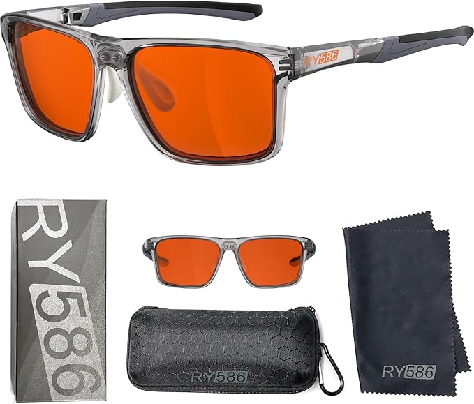 HD Premium Sleep Glasses P1AS 99.9% Blue Light Blocking Gaming Computer Screen Glasses Reduce Eyestrain & Glare High Contrast Definition UV580 nm