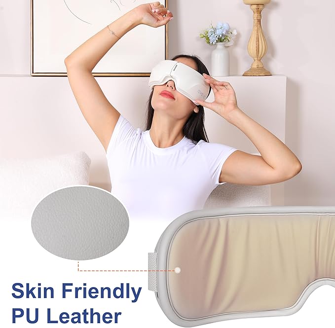 Eye-C Eye Massager Rechargeable, Portable Eye Relax Device with Heat & Vibration for Relaxation, 180° Folding Design, Gifts for Friend, Mom, Dad, Christmas