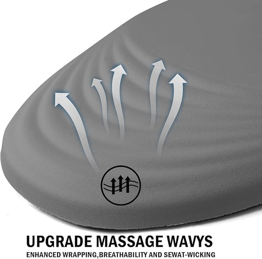 Ergonomic Mouse Pad with Wrist Rest Support,Mousepad Relief Carpal Tunnel Pain, Entire Memory Foam Mouse Pad with Non-Slip PU Base, Wireless Mouse Pad, Gray