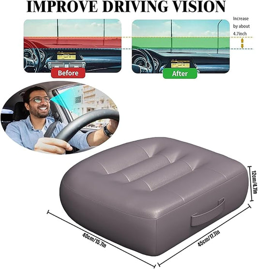 Adult Booster Seat for Car/Portable Booster Seat for Driver/Breathable Non-Slip Seat Cushions with Practical Handle for The Car, Office, Wheelchair, Broader Vision, 17.7"x15.7"x4.7"(Gray)