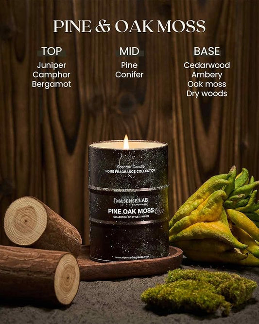 M&SENSE Pine Oak Moss Scented Candles Natural Non Toxic, Aromatherapy Candle for Stress Relief Meditation Relaxing, Housewarming Gifts for Women Men, 11.3oz 70 Hour Long Burning