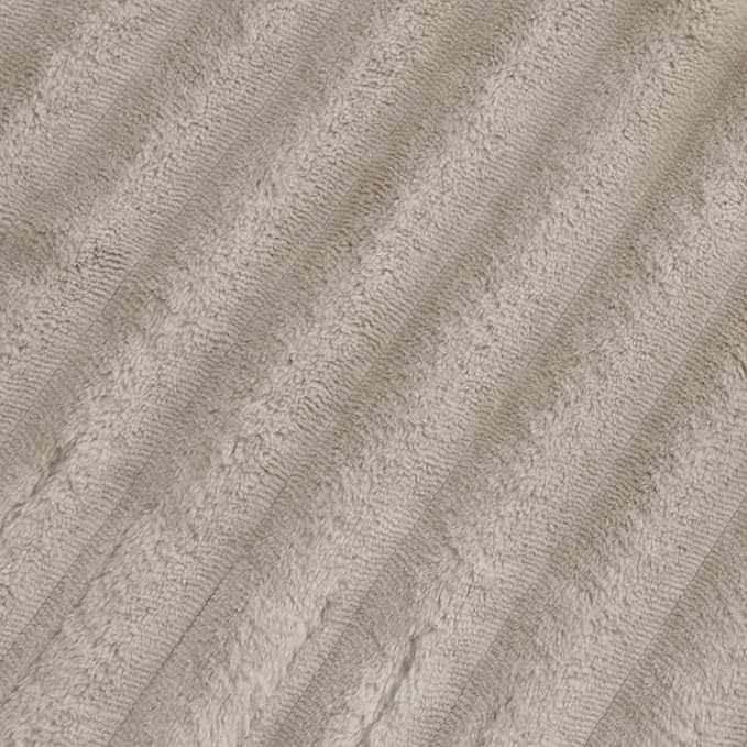 Bedsure Electric Blanket Twin - Thick Striped Flannel Electric Blanket, Heating with 10 Time Settings, 6 Heat Settings, and 8-Hour Timer Auto Shut Off, Gift for Grandma (62x84 inches, Linen)