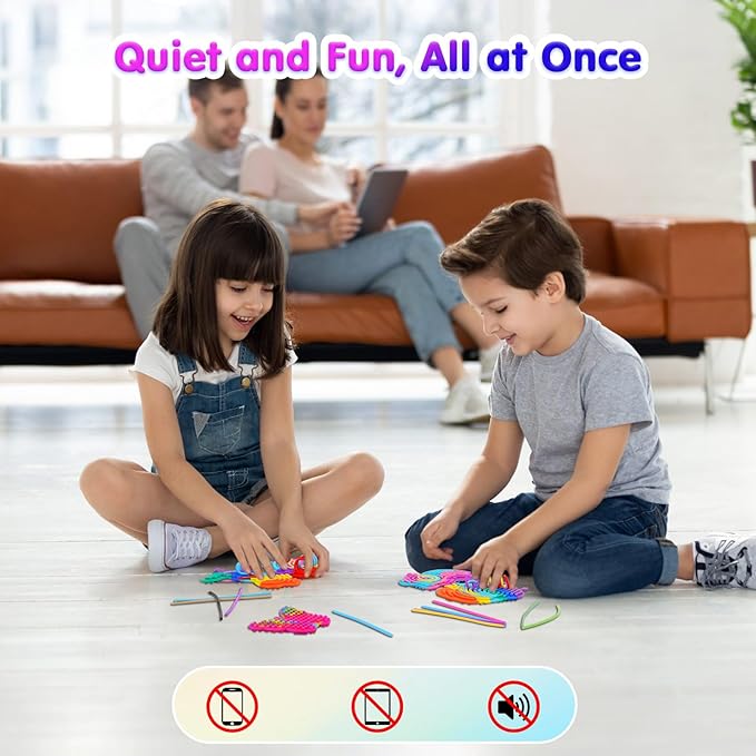 MoKo Sensory Activity Board, Double-Sided Silicone Sensory Activity Board with 55 Strings, Fidget Toys for Kids 3+ & Adults Calming, Stress, Anxiety, Autism & ADHD, 5 Pack