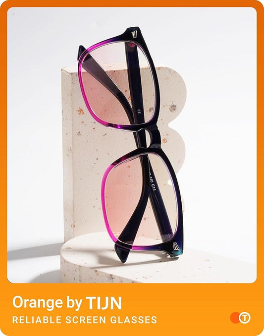 TIJN Blue Light Blocking Glasses for Women Men Clear Frame Square Nerd Eyeglasses Anti Blue Ray Computer Screen Glasses