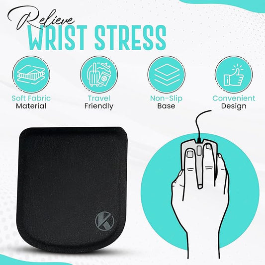 Ultra-Thin Portable Laptop Wrist Rest Pads (Onyx Black)