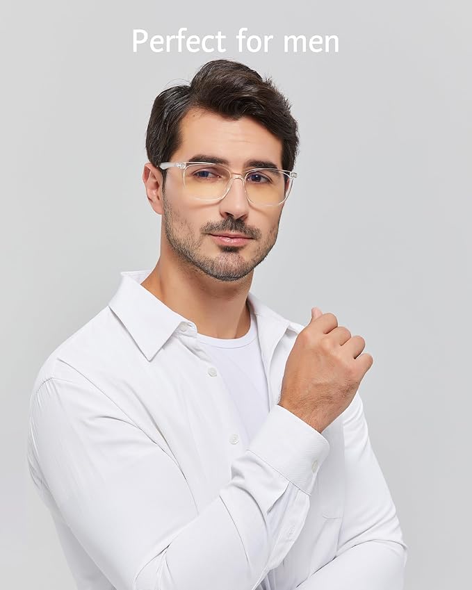 ANRRI Blue Light Glasses Men Women Transparent Blue Light Blocking Computer Glasses Anti Eyestrain Lightweight Clear Frame